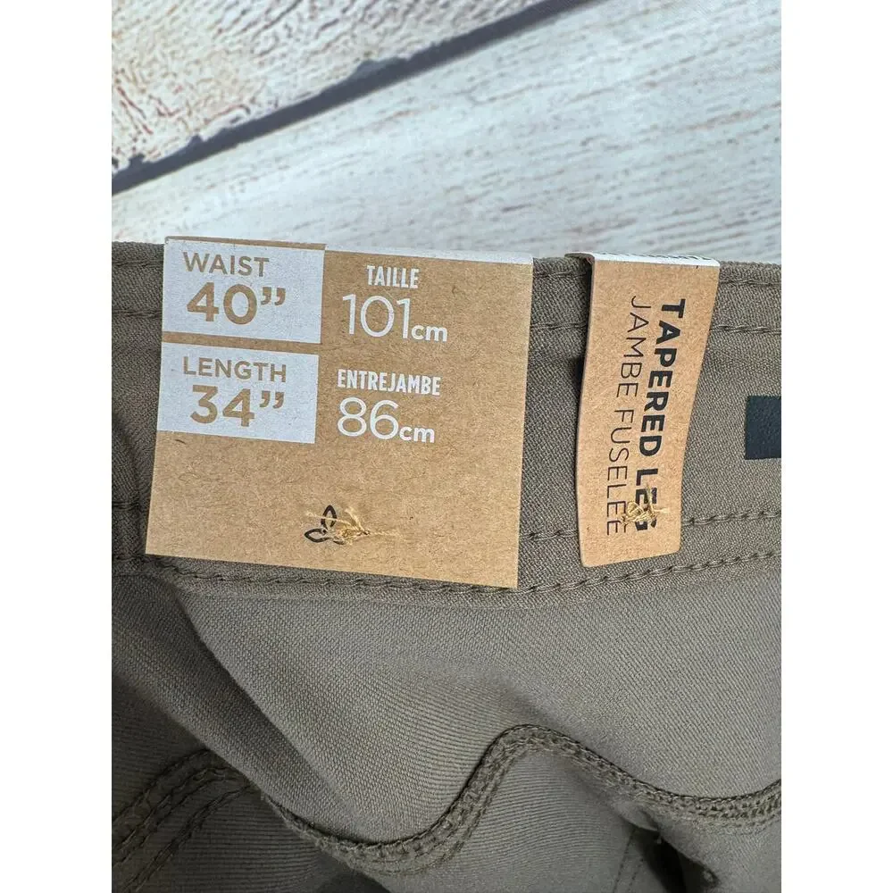 prAna Brion Slim Pant II Mens 40x34 Brown Tapered‎ Leg Stretch Outdoor NEW